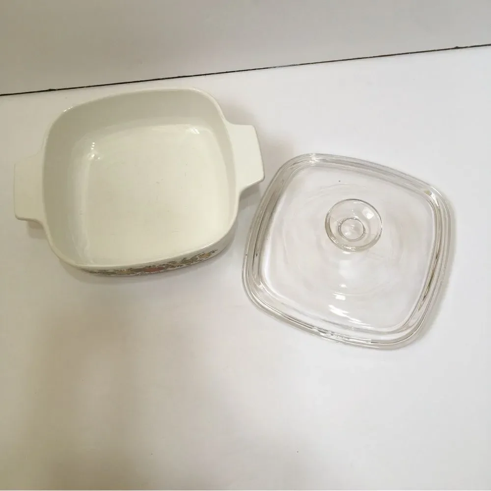 TWO‎ CORNING WARE SPICE OF LIFE BAKING DISHES WITH LIDS